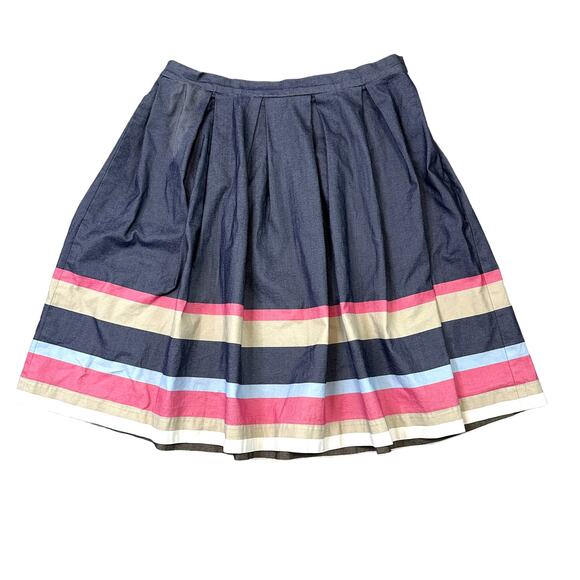 Jovan O’Connor A-line Pleated Striped Midi Skirt M - Picture 1 of 6